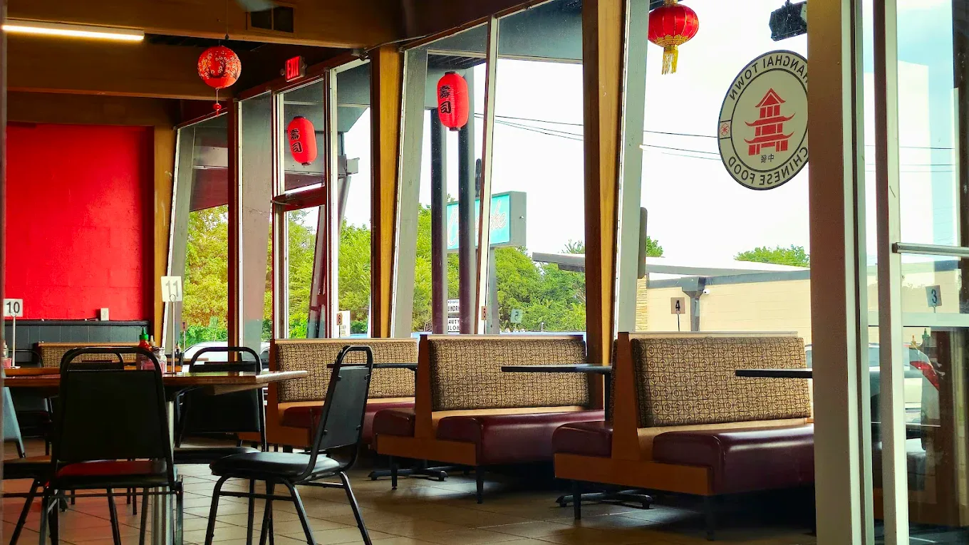 Booth seating inside Shanghai Town restaurant
